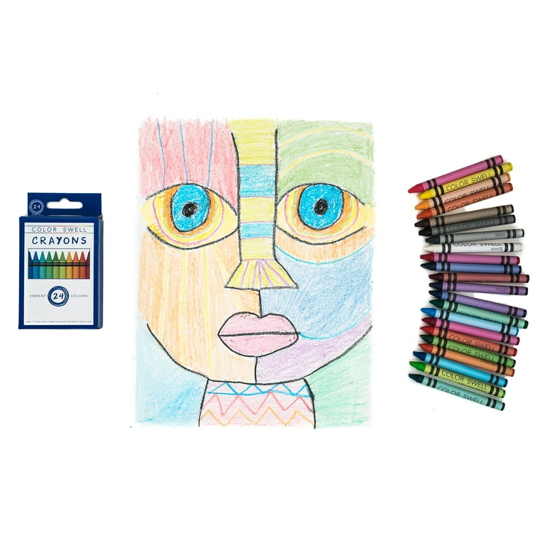 Color Swell Crayons Bulk 6 Pack, 24 Crayons per Pack, 144 Total Crayons 
