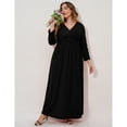thumbnail image 4 of Women's Plus Size Long Dress Short Sleeve V Neck Empire Waist Beach Party Dresses, 4 of 5