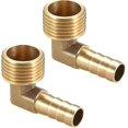 thumbnail image 1 of Hose Barb Fitting Brass Barb 90 Elbow 10mm Barbed x1/2" G Male Hose 2Pcs, 1 of 4