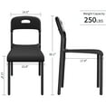 thumbnail image 4 of Dining Chairs Set of 2,Plastic Stackable Kitchen Chair,Metal Legs,200 lbs Max - Lightweight Plastic Chair for Small Spaces - Premium Stackable Minimalist Chair for Office, Dorm, Bedroom, Dining, 4 of 7