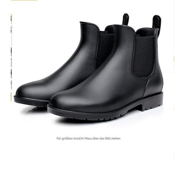 Wellington Boots, Short Rain Boots with Block Heels Chelsea Boots - Non-Slip Ankle Boots Sizes EU 34-43 / UK 1?-9 Black - Walmart.com