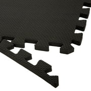 Stalwart Interlocking EVA Foam Floor Tiles for Home Gym, Yoga Mat, Workout Equipment, or Childs Play Surface – Set of 6, (Black)
