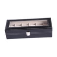 thumbnail image 1 of Caja de almacenamiento para relojes, vitrina para relojes de pulsera con 6 ranuras, de lujo, multifuncional, compacta y multifuncional, para mujer., 1 of 8