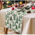 thumbnail image 2 of Christmas Winter Table Runner 13.8x108 Inch, Merry Christmas Green Pine Trees Table Decors for Seasonal Xmas Holiday Farmhouse Home Kitchen Dining Party, 2 of 6