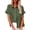Army Green, variant on DondPO Womens tops Women's Spring Autumn Casual Double Pocket Short Sleeve Cotton Shirt top Shirts for Women Linen Shirts for Women Blue 2XL