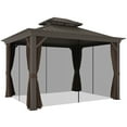 thumbnail image 3 of Outsunny 10' x 12' Hardtop Gazebo, Permanent Metal Double Roof, 3 of 10