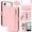 Pink, variant on Rugged Wallet Case for iPhone Air, PU Leather + TPU Phone Cover with Shoulder Strap Kickstand Zipper Pocket Card Slots Cash Pocket RFID Blocking & Hidden Make-up Mirror, Black