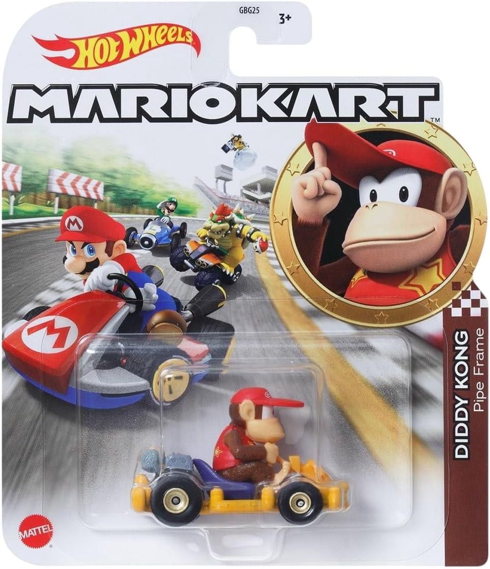 Hot Wheels Mario Kart Die-Cast Character Cars Collection Set, 7 Pack, Nintendo Gaming Collectibles GBG25-957P