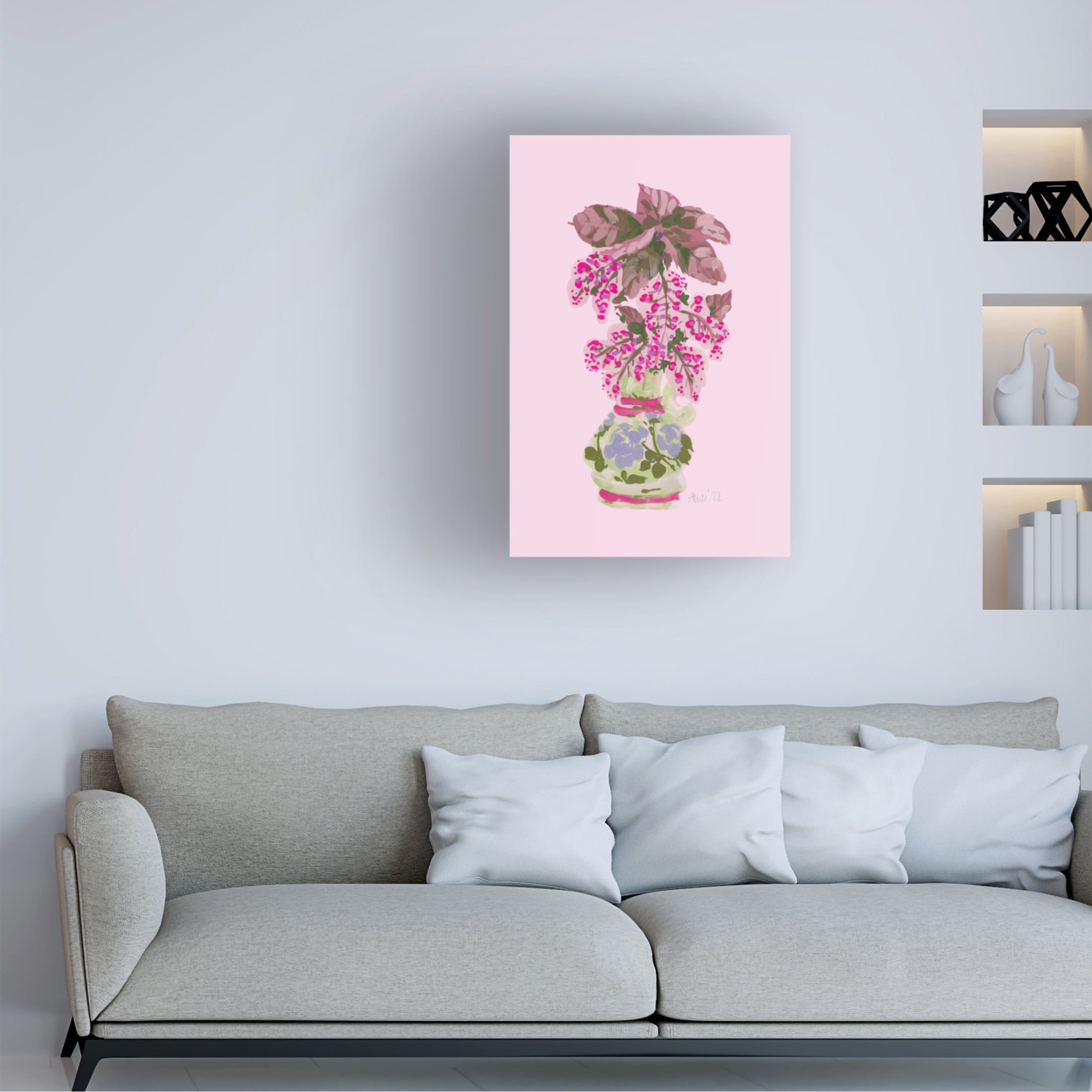 Trademark Fine Art Ania Zwara Blooming Vase In Pink Canvas Wall Art