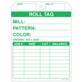 thumbnail image 1 of No-Rip Carpet Roll Tags, Printed with Green Ink on White Tyvek® Tag Stock with Reinforced Metal Eyelet. Size: 7" (Height) x 5 1/4" (Width). 300 Tags., 1 of 1