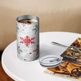 thumbnail image 3 of 20oz Coffee Tumblers White Christmas Snowflake Pattern Stainless Steel Vacuum Insulated Travel Tumbler Coffee Cups Mug with Lid and Straw with Cleaning Brush for Cold & Hot Drinks, 3 of 5