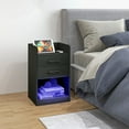 thumbnail image 2 of HOMCOM Nightstand with Charging Station, LED Bedside Table with 2 Drawers, 2 of 10