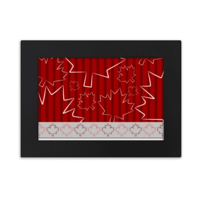 Maple Leaf 4 de julio feliz dia de Canada Marco de Fotos de escritorio imagen Arte Negro Pintura 5x7 pulgadas