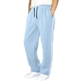 thumbnail image 2 of XAOFW Boys Girls Back To School Pants Drawstring Elastic Waist Loose Fit Casual Jogger Trousers With Side Bar Kids Pants Stylish Bottom 7-8 Years, 2 of 5