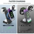 thumbnail image 5 of Magnetic Wireless Charger Station, 3 in 1 Foldable 18W fast Wireless Charger,Travel Charger for Multiple Devices fit for iPhone 16/15/14/13/12 Plus Pro Max, iWatch & Airpods, Black (with Adapter), 5 of 13