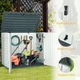 thumbnail image 3 of Uforic 35 cu ft Outdoor Horizontal Storage Sheds, Weather Resistant Resin Tool Shed, Multi-Opening Door for Easy Storage of Bike, Trash Cans, Garden Tools, Lawn Mowers, Waterproof, Lockable, 3 of 6