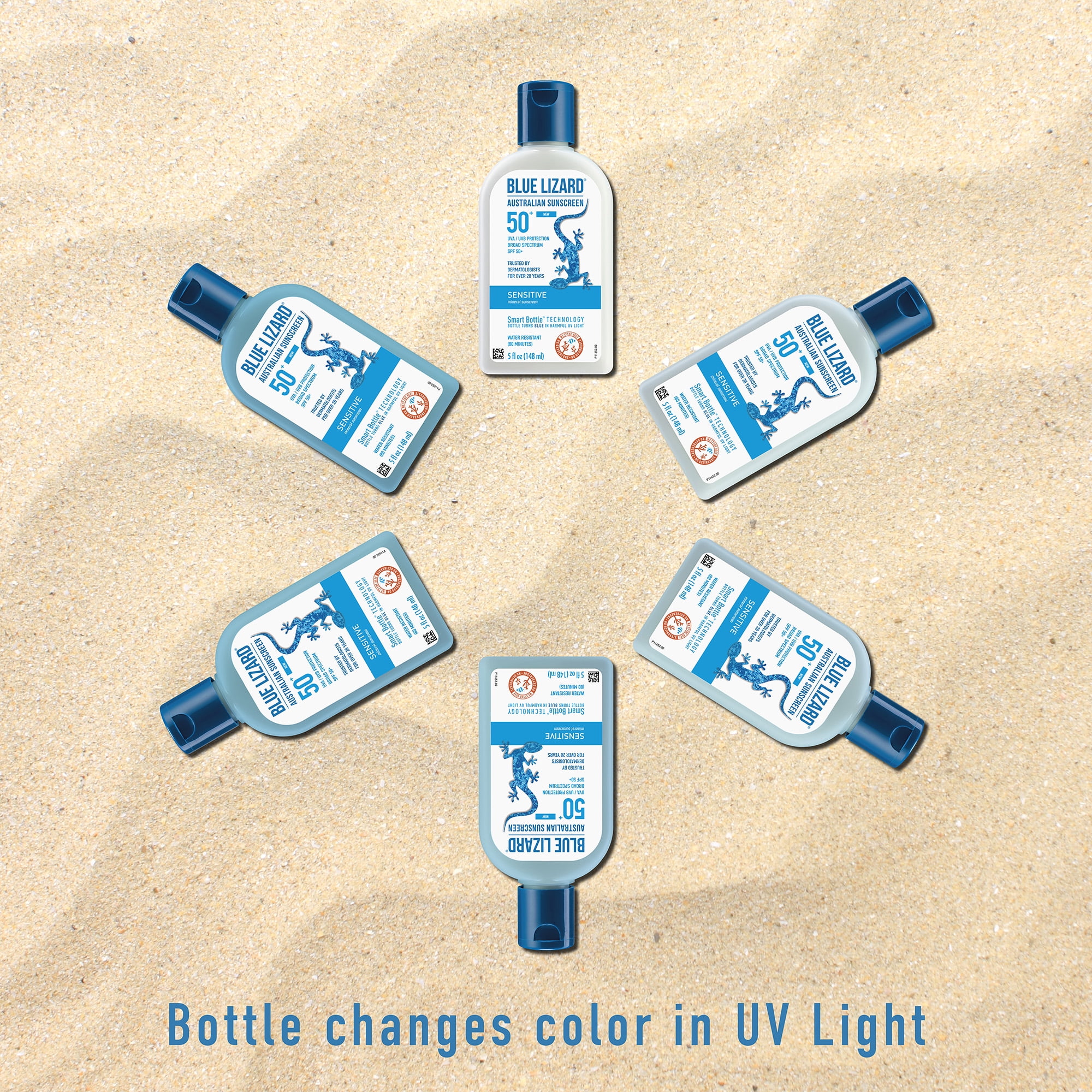 Blue Lizard Sensitive SPF 50 Mineral Sunscreen Lotion, Broad Spectrum, All Ages, 5 fl oz