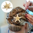 thumbnail image 1 of BEADCEST 2Pcs Handmade Five-Pointed Sea Star Hair Clip 4.50X4.20X1.50Cm Beach Seashell Hair Clips, 1 of 8
