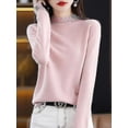 thumbnail image 1 of Chandail en Cachemire 100 % Laine pour Femmes Chandail Tricoté Col Manches Vêtements Chauds Hauts, 1 of 5