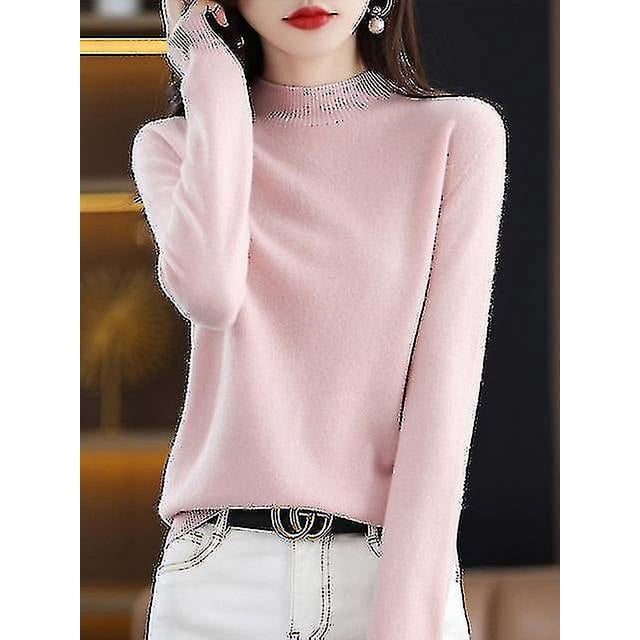 Chandail en Cachemire 100 % Laine pour Femmes Chandail Tricoté Col Manches Vêtements Chauds Hauts