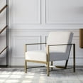 thumbnail image 5 of NPD Furniture Francis 19" Fabric Arm Chair in Flax Beige/Brushed Gold, 5 of 9