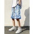 thumbnail image 3 of Pantalones cortos con estampado tie-dye de verano para hombre 2024, nuevos pantalones cortos holgados con cordón para vacaciones en el gimnasio y la playa, moda hip hop masculina Y2K, 3 of 5