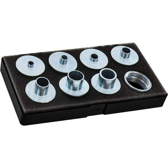 Milescraft 1228 MetalBushingSet - 9 pc. Router Template Guide Set (12280003), Universal 2 piece Bushing system is compatible with all Router sub-bases with a 1-3/16? (30..., By Brand Milescraft Inc