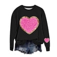 thumbnail image 2 of Ounisa Long Sleeve Shirts for Women Crewneck Valentine's Day T Shirts Love Heart Printed Tee Tops Fashionable Casual Clothes, 2 of 5