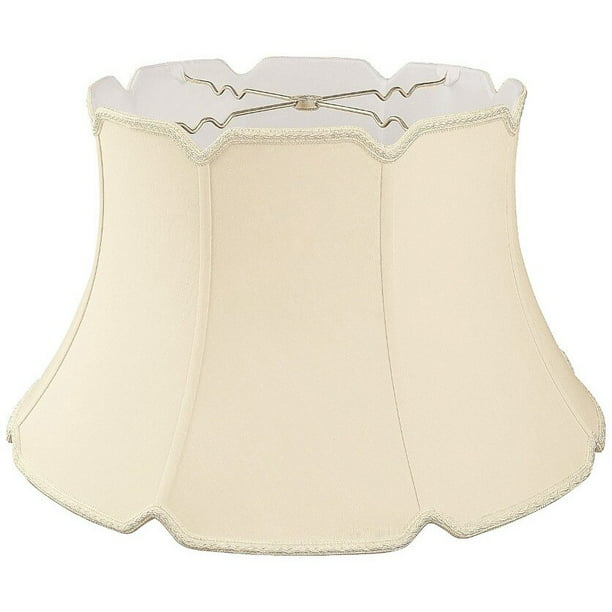 Royal Designs Beige Shallow Drum With V, 11 Inch Drum Lamp Shade