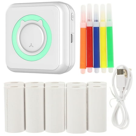 Label Maker Machine with Tape, Little Printer, Portable Thermal Printer Compatible, Sticker Maker (Blue)