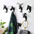 thumbnail image 3 of Gancho de pared Gancho para abrigos de resina animal autoadhesivo, Gancho para toallas Gancho para puerta montado en la pared Toalla Almacenamiento y almacenamiento de ropa, Rinoceronte negro Rojo Verde, 3 of 5
