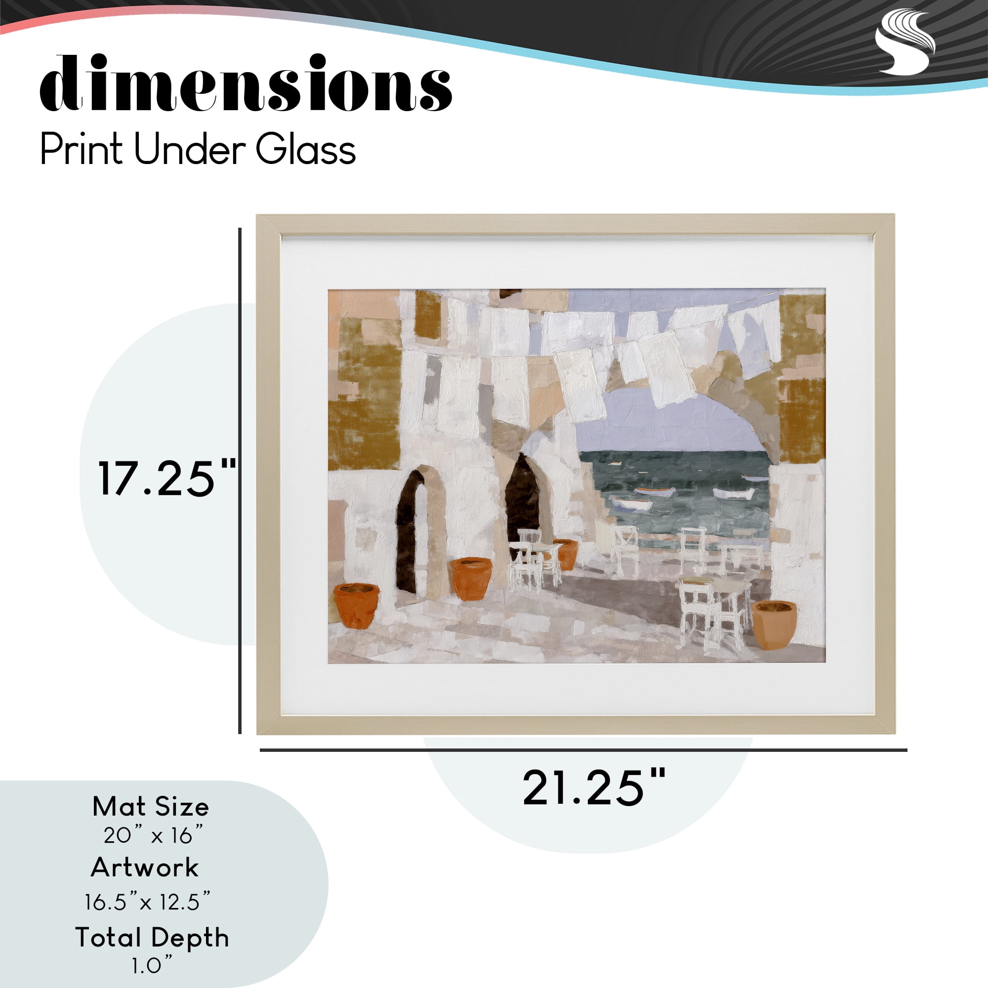 Stupell Industries Coastal Village Plaza Laundry Birch Framed Print Under Glass, design by Chromatic Storm Studio