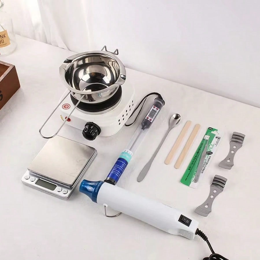 Professional Candle Making Kit with 7 Tools – Including Electric Wax Warmer, Thermometer & Heat Gun – DIY Crafting Set
