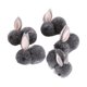thumbnail image 4 of 5 conejos de Pascua de peluche, mini conejitos para manualidades de boda. Gris, 4 of 9