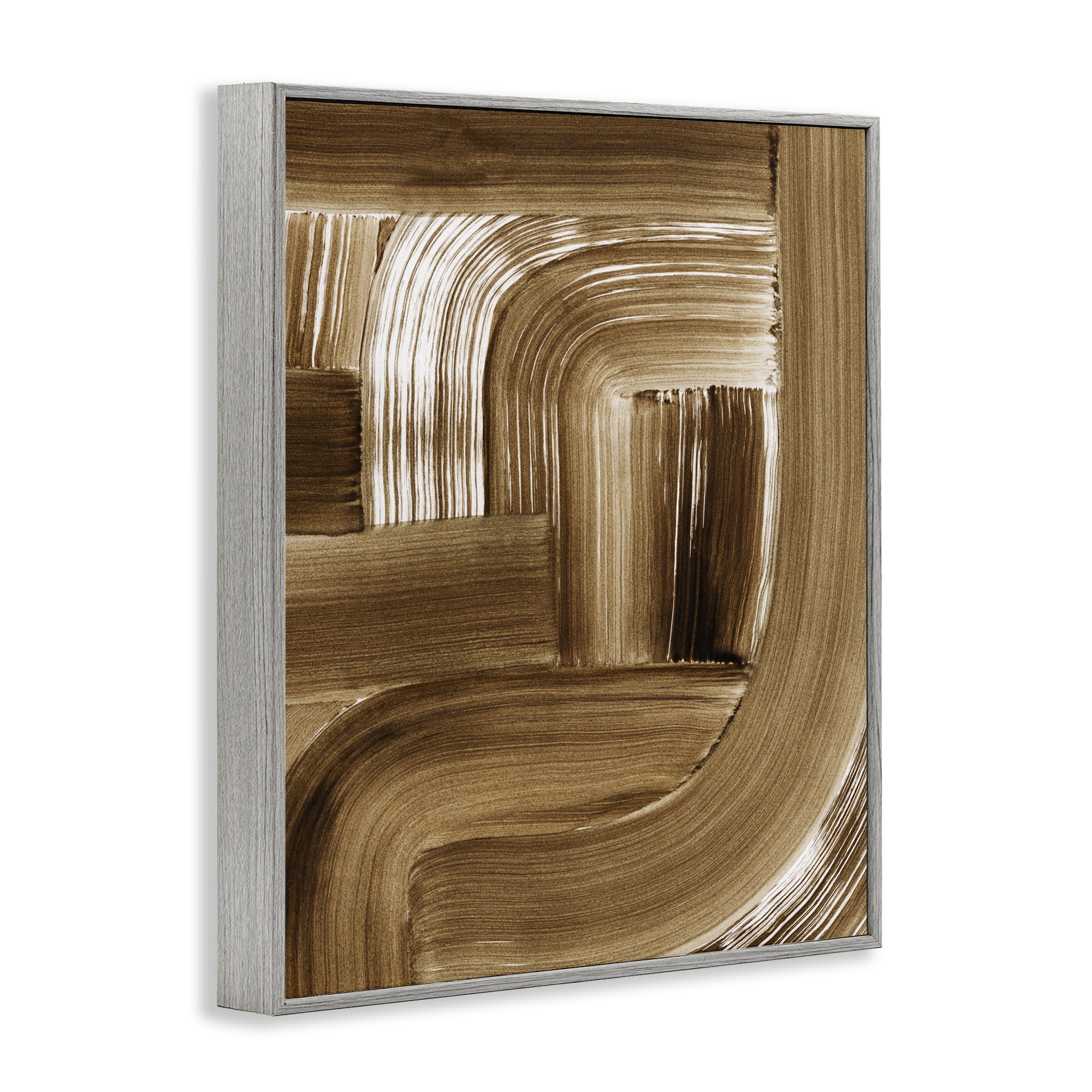 Stupell Industries Brown Curved Arches Abstract Painting Gray Framed Art Print Wall Art, 24 x 30