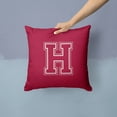 thumbnail image 2 of Letter H Initial Monogram - Maroon and White Fabric Decorative Pillow, 2 of 4