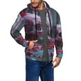 thumbnail image 2 of Goofa Gothic Red Skull Cemetery Pattern Mens Full-zip Hoodie, Zip-up Pullover Hooded Sweatshirt, Kangaroo Pocket Hoodie Ideal for Daily Wear, Travel, and Home-X-Large, 2 of 5