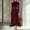 01 Red, variant on YueHuiYing Women's Solid Color Elegant Round Neck Full-Skirted Long Dress with Belt Long Sleeve Round Neck Dress