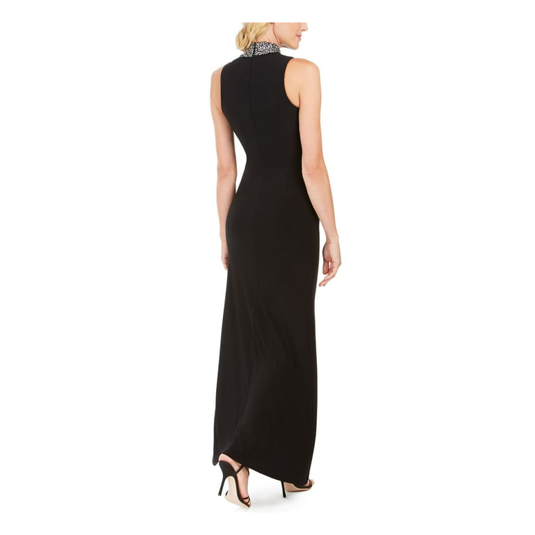 VINCE CAMUTO Womens Black Sleeveless Mock Maxi Sheath Evening Dress Size: 4