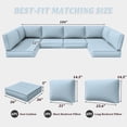 thumbnail image 4 of Pakunoda 14 Pieces Outdoor Replacement Cushions, 5” High-Density Foam Sectional Cushions Couch, 6 Seat Patio Conversation Sets for Rattan Wicker, Liner&Cover, Sky Blue, 4 of 7