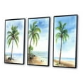 thumbnail image 3 of Designart "Palm Tree at a Tropical Beach Resort VII" Palms & Palm Trees Framed Wall Art Set Of 3 - Green Palms & Palm Trees Frame Gallery Wall Set For Home Decor, 3 of 7