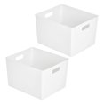 thumbnail image 5 of Organizador de almacenamiento de plástico, contenedor grande, accesorios de despensa de cocina, armario, encimera, nevera, organizador de alimentos de 2 blancos, 5 of 5