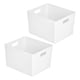 thumbnail image 5 of Organizador de almacenamiento de plástico, contenedor grande, accesorios de despensa de cocina, armario, encimera, nevera, organizador de alimentos de 2 blancos, 5 of 5