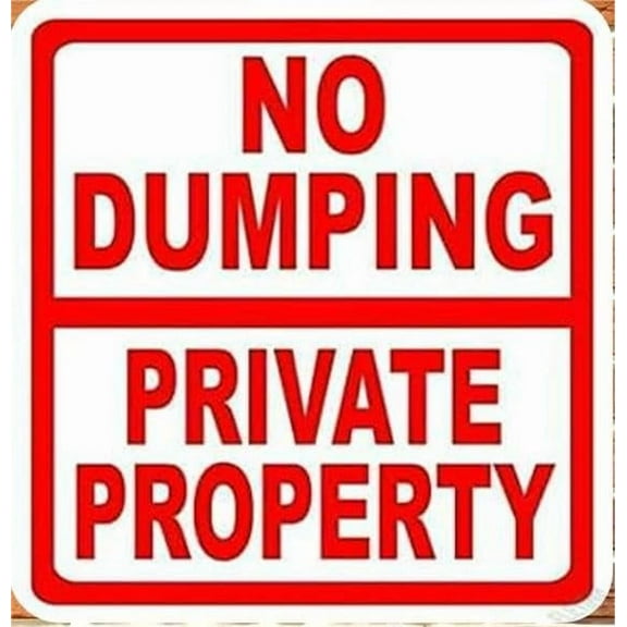 Wall Art Plaque No Dumping Private Property Prevent Illegal Garbage Disposal On Land sign Yard Decoration Signs Outdoor & Indoor Aluminum Metal Tin Sign 8 X 8 Inch