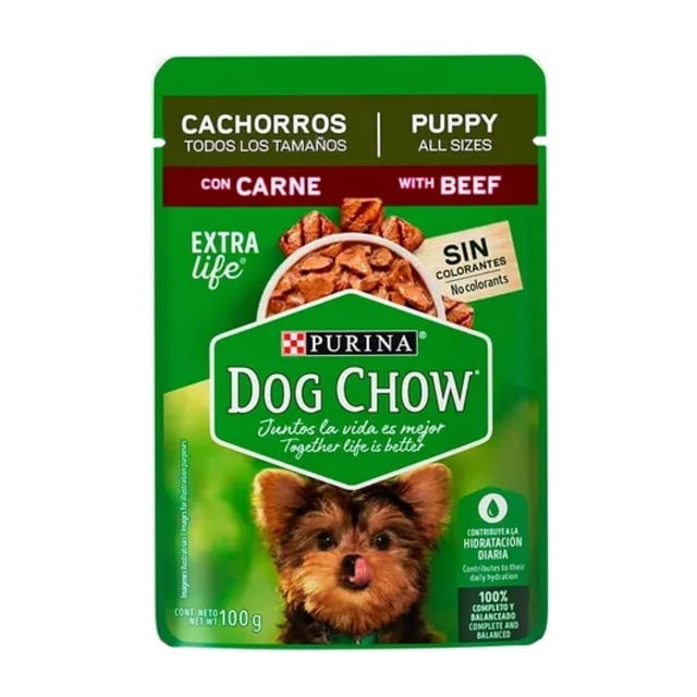 Alimento Húmedo Pouch Dog Chow Cachorro 20 Sobres Sabor Carne 100 g