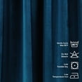 thumbnail image 3 of 3S Brother's Solid Luxury Matte Velvet Soft Curtains Set of 2 Panels Hanging Back Tap & Rod Pocket Home Décor Bedroom Kitchen Office Windows Room Darkering ( Lapis Blue-52"x84"), 3 of 6