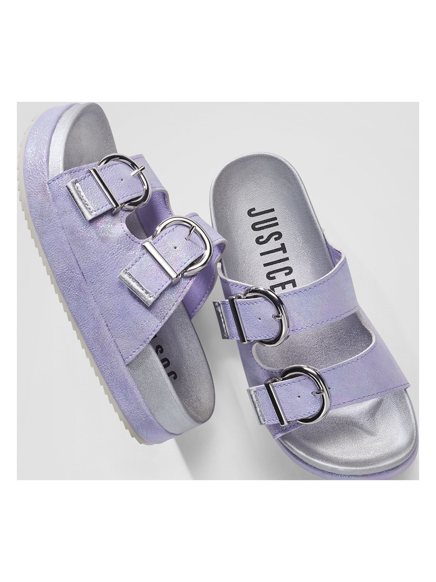 Justice Little and Big Girls Footbed Sandals