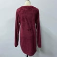 thumbnail image 5 of HAPIMO Sales Women's Sweater Dress Casual Long Sleeve Lace Up V-Neck Pullover Tunics Cozy Warm Loose Ribbed Knit Mini Dresses Wine L, 5 of 5