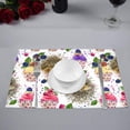 thumbnail image 2 of MKHERT Cute Watercolor Hedgehog and Desserts Berries Cupcakes Placemats Table Mats for Dining Room Kitchen Table Decoration 12x18 inch,Set of 4, 2 of 4