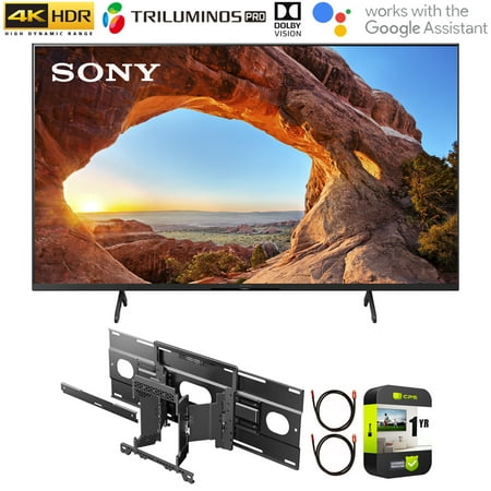 Sony KD55X85J 55 Inch X85J 4K Ultra HD LED Smart TV (2021 Model) Bundle with Sony SU-WL855 Ultra Slim Wall-Mount Bracket and 1 Year Extended Protection Plan